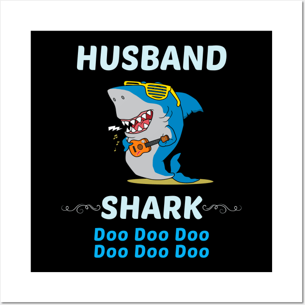 Family Shark 2 HUSBAND Wall Art by blakelan128